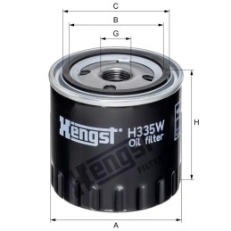 H335W Hengst alyvos filtras