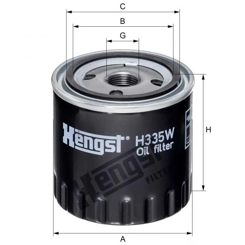 H335W Hengst alyvos filtras