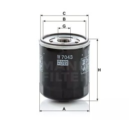 W7043 MANN alyvos filtras