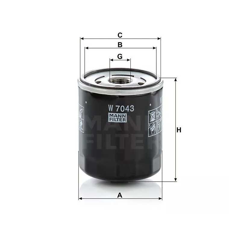 W7043 MANN alyvos filtras
