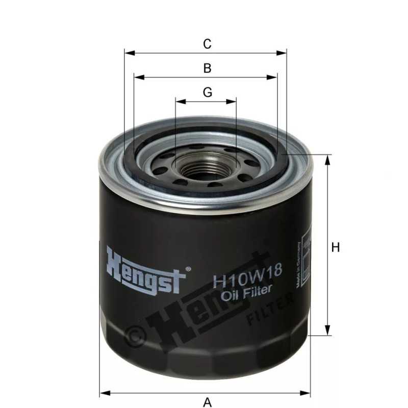 H10W18 Hengst alyvos filtras