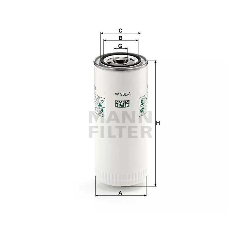 W 962/8 MANN-FILTER ALYVOS FILTRAS DAF IVECO