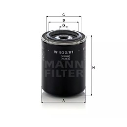 W 932/81 MANN-FILTER alyvos filtras OPEL NISSAN