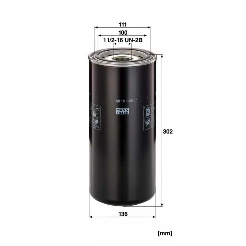 WD 13145/17 MANN-FILTER alyvos filtras