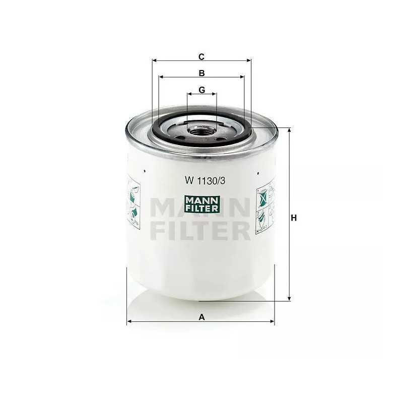 W 1130/3 MANN-FILTER ALYVOS FILTRAS AUDI VW A6