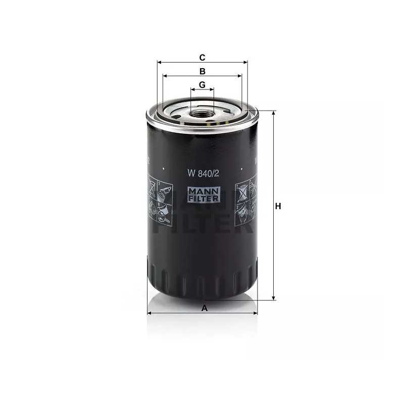 W 840/2 MANN-FILTER ALYVOS FILTRAS AUDI FORD SEAT
