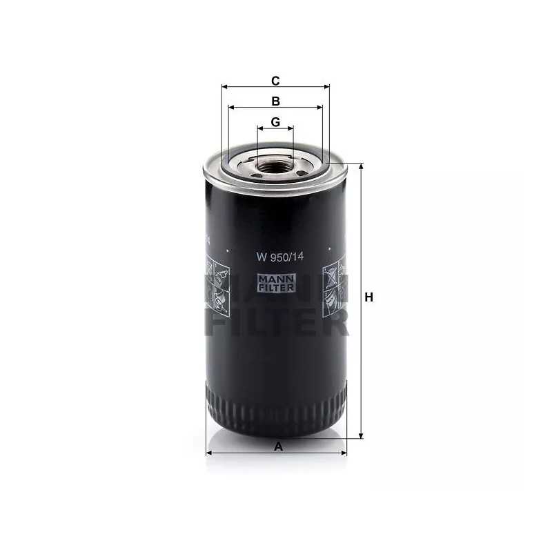 W 950/14 MANN-FILTER alyvos filtras