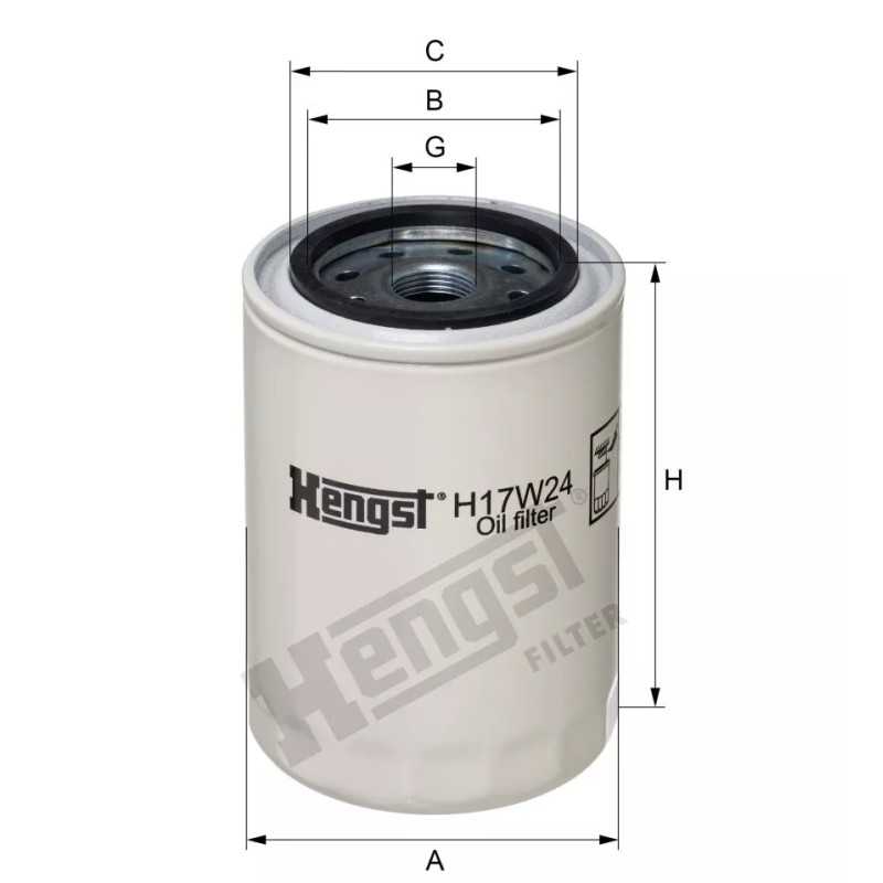 H17W24 Hengst alyvos filtras