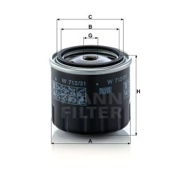 W 712/31 MANN-FILTER alyvos filtras