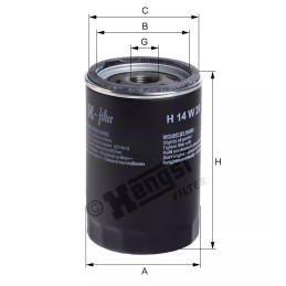 H14W26 Hengst alyvos filtras