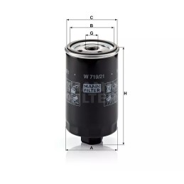 W 719/21 MANN-FILTER alyvos filtras VW