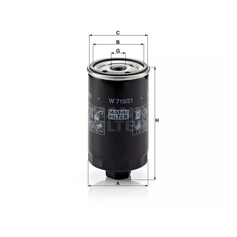 W 719/21 MANN-FILTER alyvos filtras VW