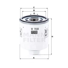 W7038 MANN alyvos filtras