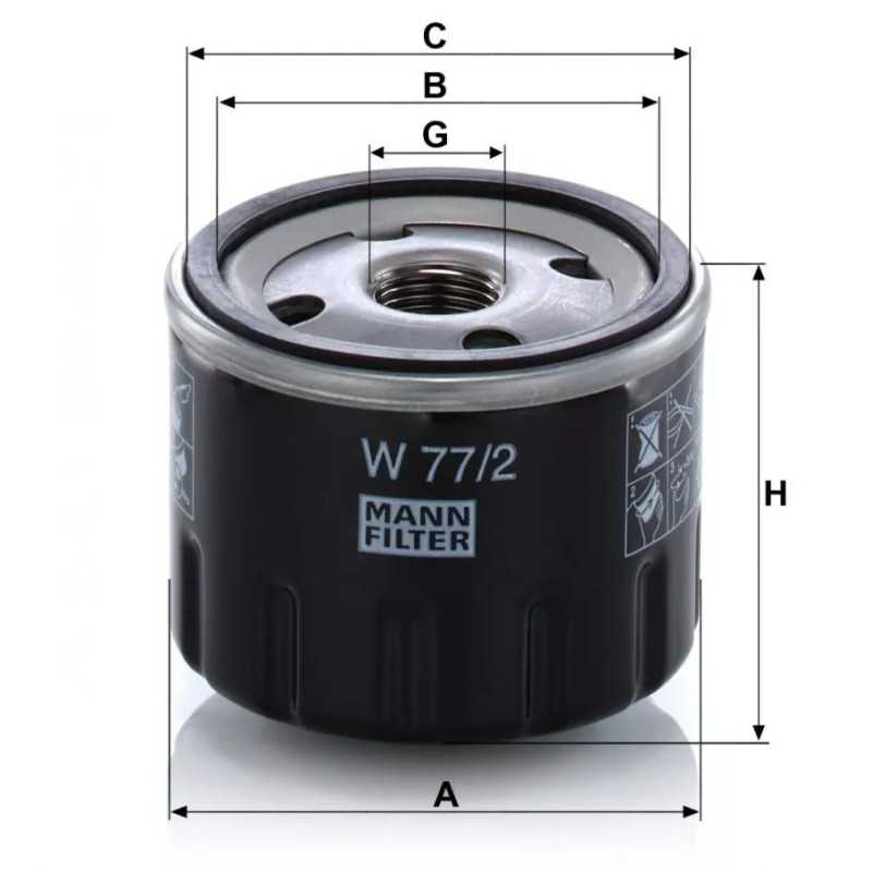 W 77/2 MANN-FILTER alyvos filtras