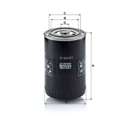 W 940/81 MANN-FILTER alyvos filtras FIAT FORD ROVER