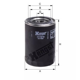 H17W16 Hengst alyvos filtras