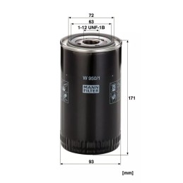 W 950/1 MANN-FILTER ALYVOS FILTRAS IVECO VOLVO
