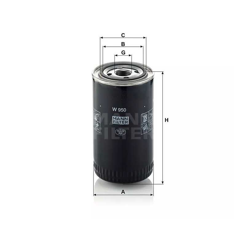 W 950 MANN-FILTER ALYVOS FILTRAS DAF 75-SER -98,85-SER -98