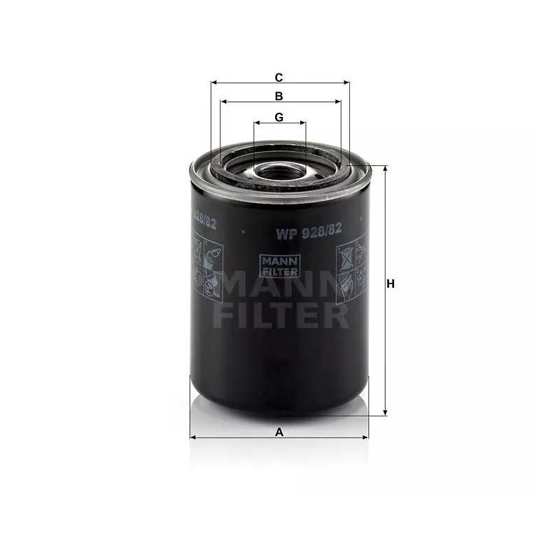 WP 928/82 MANN-FILTER alyvos filtras FORD NISSAN 2.0