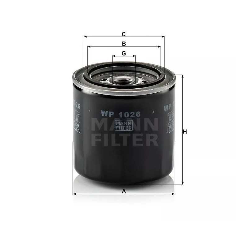 WP 1026 MANN-FILTER alyvos filtras TOYOTA AVENSIS 2.0TD 94-