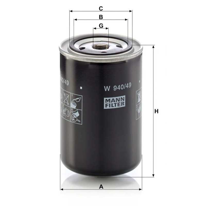 W940/49 Mann alyvos filtras