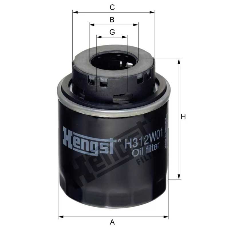 H312W01 Hengst alyvos filtras