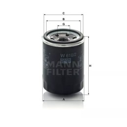 W 610/2 MANN-FILTER alyvos filtras MAZDA FORD
