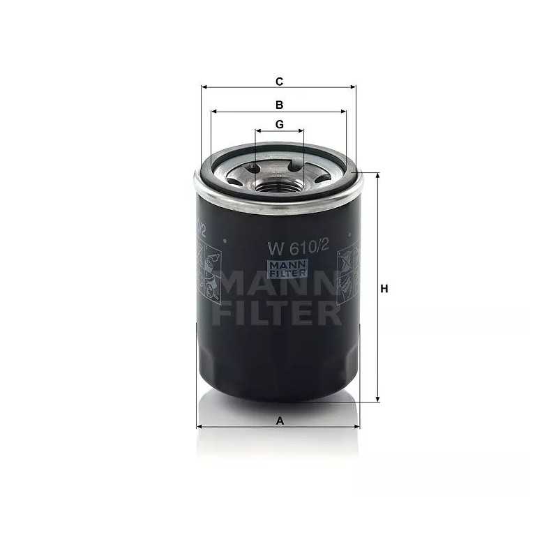 W 610/2 MANN-FILTER alyvos filtras MAZDA FORD