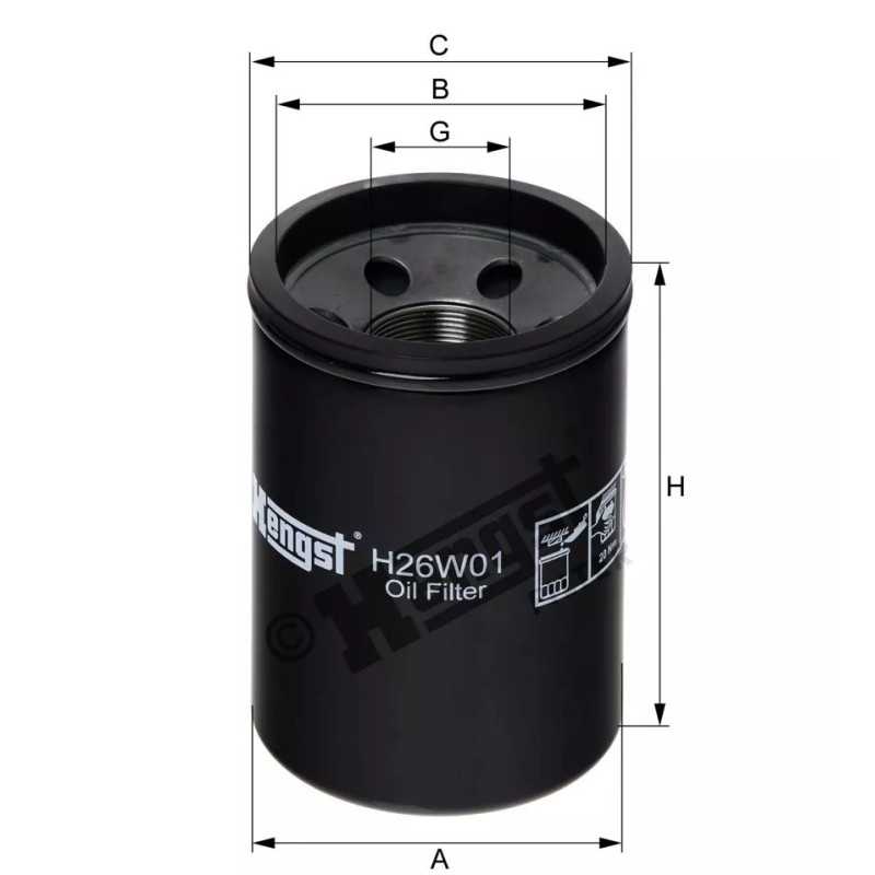H26W01 Hengst alyvos filtras