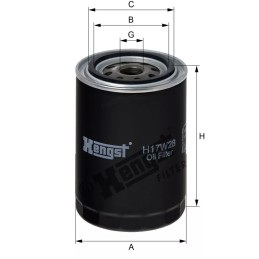 H17W28 Hengst alyvos filtras