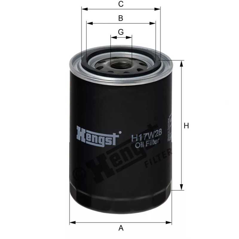 H17W28 Hengst alyvos filtras