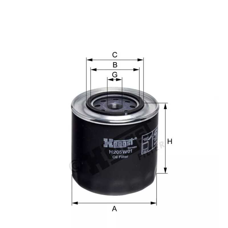 H205W01 Hengst alyvos filtras