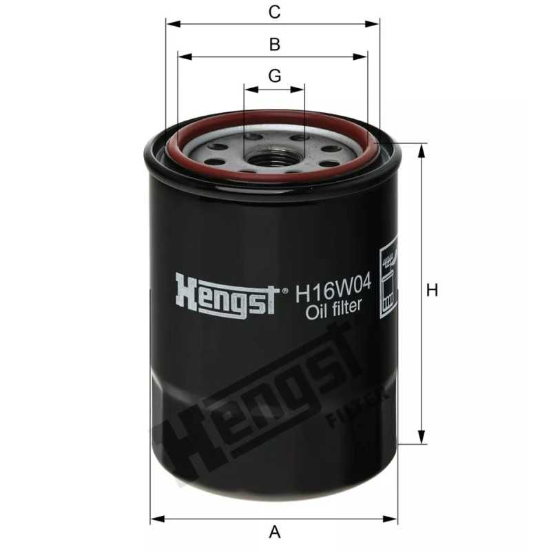 H16W04 Hengst alyvos filtras