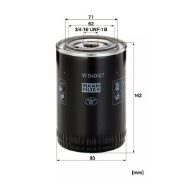 W 940/67 MANN-FILTER alyvos filtras