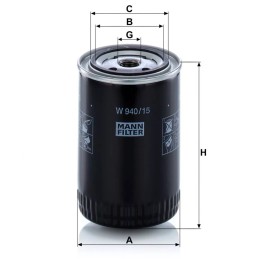 W 940/15N MANN-FILTER alyvos filtras