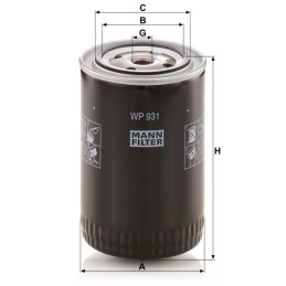 WP 931 MANN-FILTER FIAT alyvos filtras