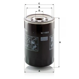 W 1150/2 MANN-FILTER alyvos filtras