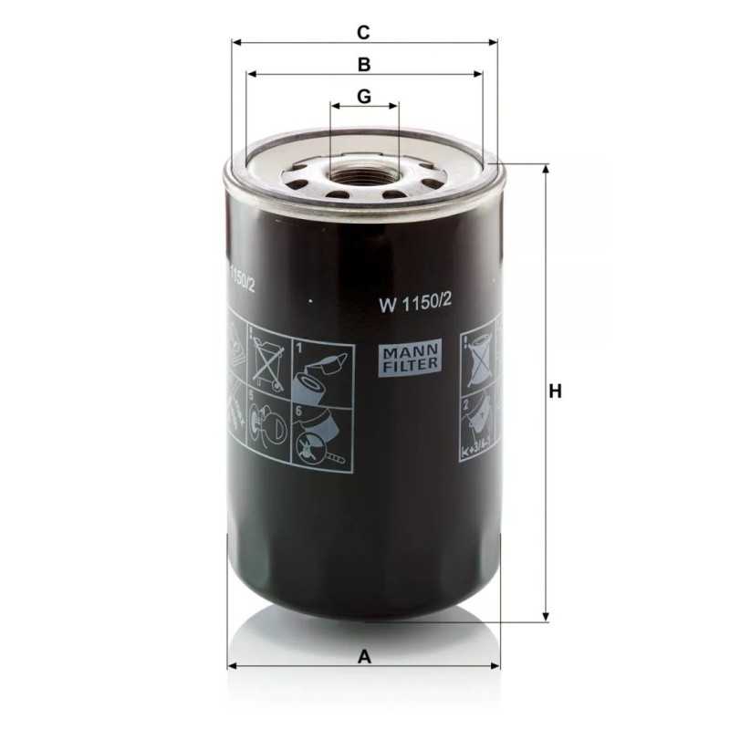 W 1150/2 MANN-FILTER alyvos filtras