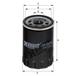 H14W35 Hengst alyvos filtras