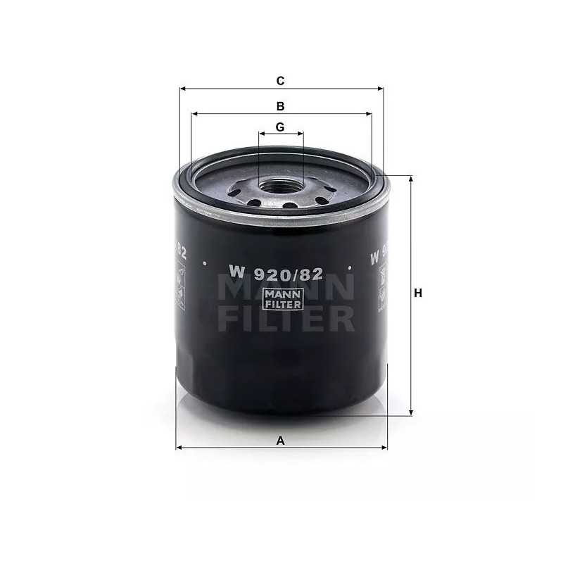 W 920/82 MANN-FILTER alyvos filtras