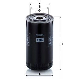 W 950/17 MANN-FILTER alyvos filtras