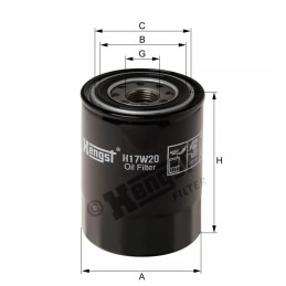 H17W20 Hengst alyvos filtras