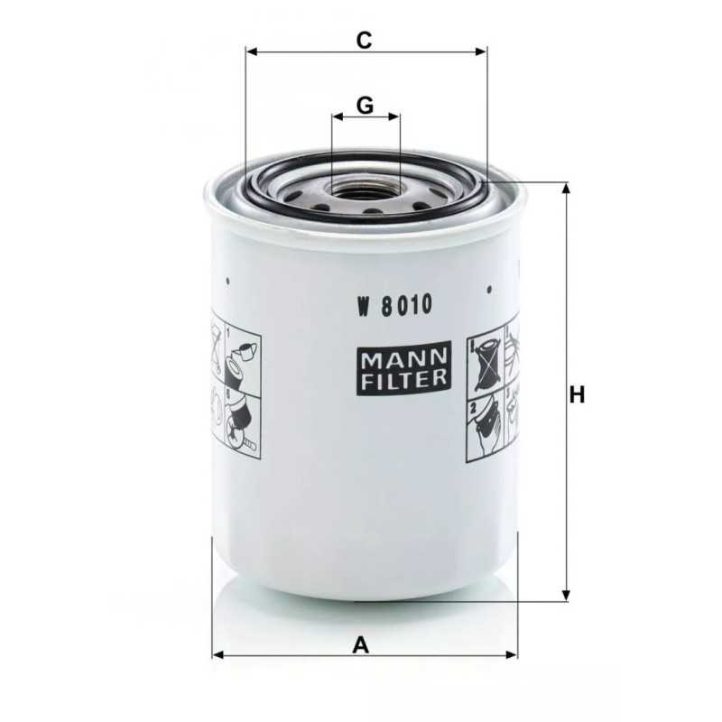 W8010 Mann alyvos filtras