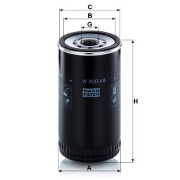 W 950/48 MANN-FILTER alyvos filtras