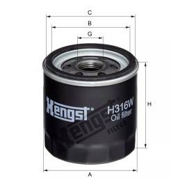 H316W Hengst alyvos filtras