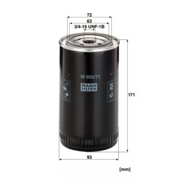 950/71 MANN-FILTER alyvos filtras