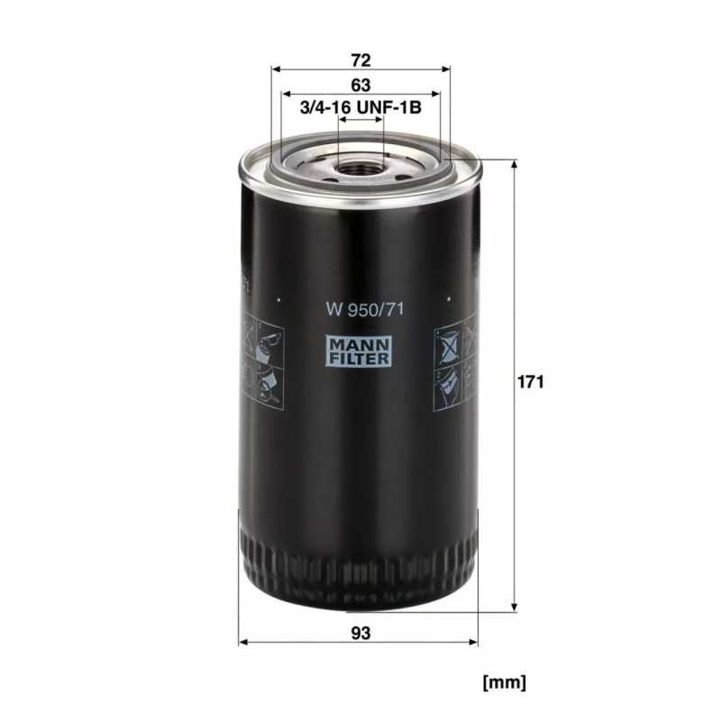 950/71 MANN-FILTER alyvos filtras