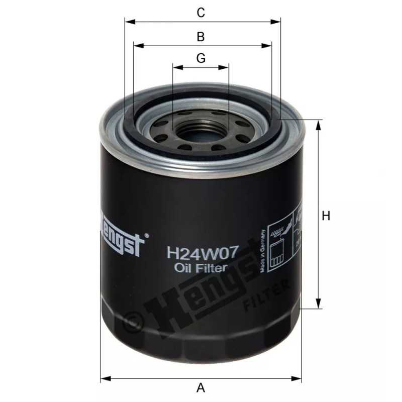 H24W07 Hengst alyvos filtras