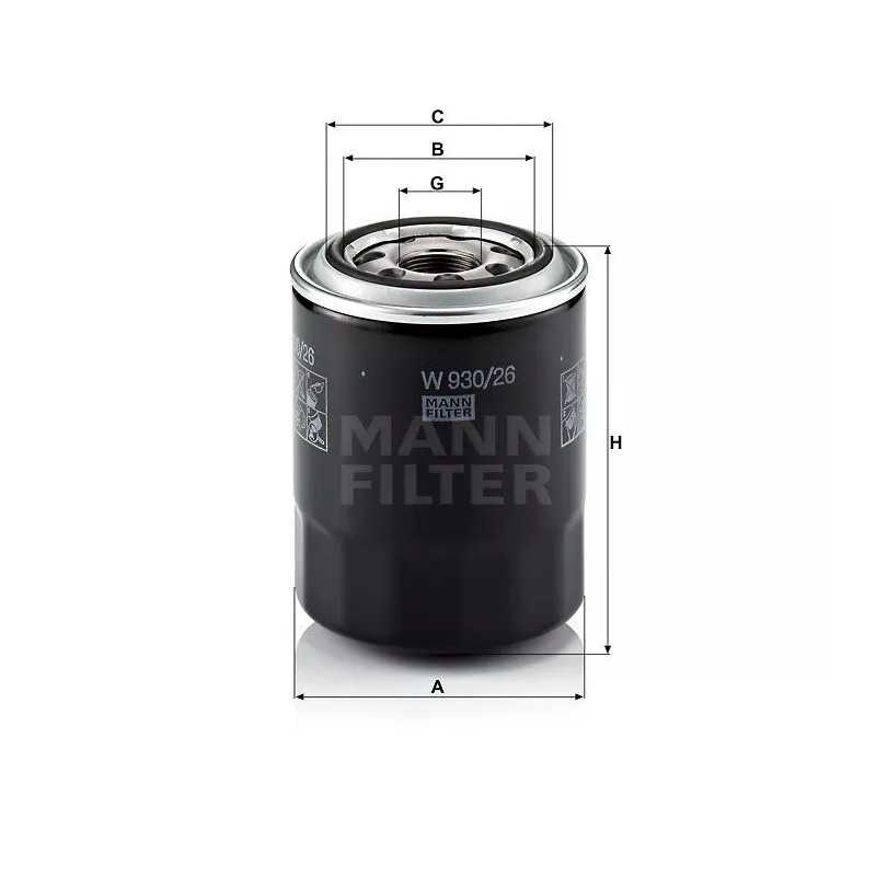 W 930/26 MANN-FILTER ALYVOS FILTRAS HYUNDAI H1 2.5TD 6/00-