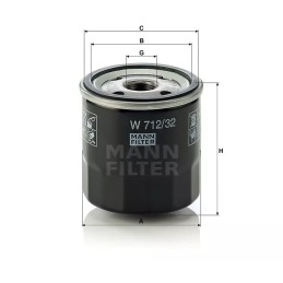 W 712/32 MANN-FILTER alyvos filtras